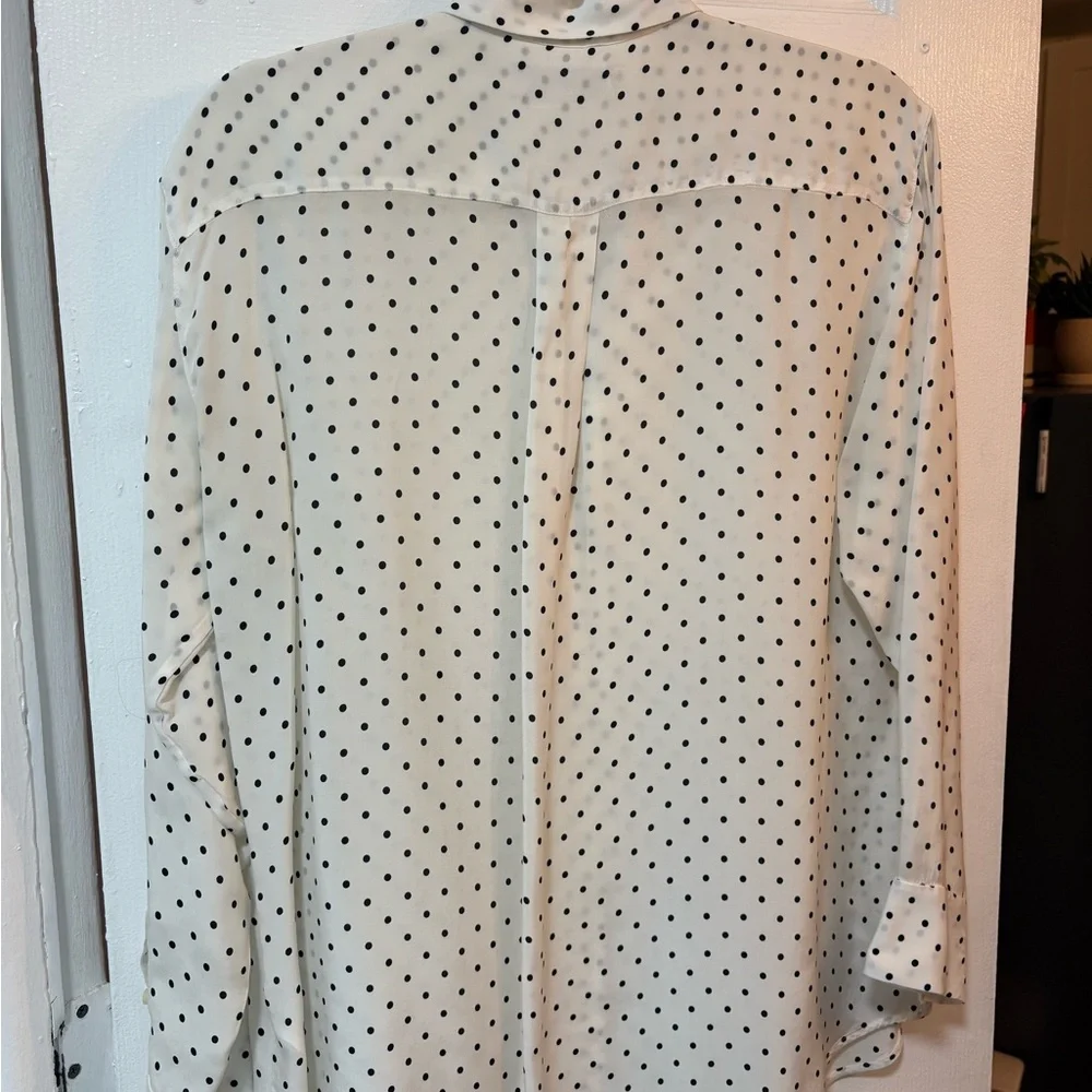 Everlane White and Black Polka Dot Blouse - Picture 2 of 3